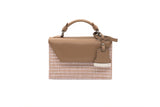 Nude Raffia mini Cynthia Top Handle