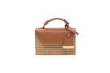 Tan Raffia mini Cynthia Top Handle