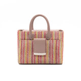 Pink Raffia Ella Mini Tote