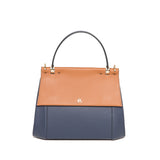 Tan & Navy Nora Top Handle