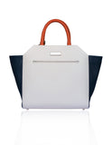 Cream & Navy Medium Sharon Tote