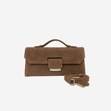 Taupe Suede Lara Clutch