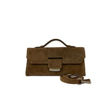 Olive Suede Lara Clutch