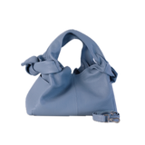 Textured Italian Leather Light Blue Aria Handbag
