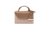 Nude Raffia mini Cynthia Top Handle