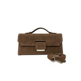 Olive Suede Lara Clutch