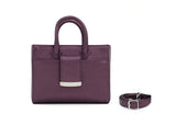 Structured Leather Aubergine Ella Mini Tote