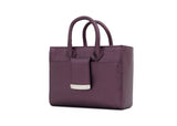 Structured Leather Aubergine Ella Mini Tote
