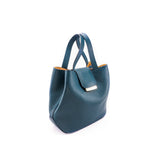Structured Leather Blue Jeans Medium Lulwa Bag