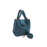 Structured Leather Blue Jeans Medium Lulwa Bag
