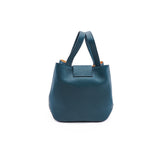 Structured Leather Blue Jeans Medium Lulwa Bag