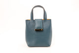 Structured Leather Blue Jeans Mini Lulwa Bag