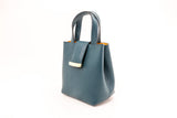 Structured Leather Blue Jeans Mini Lulwa Bag