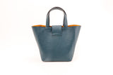 Structured Leather Blue Jeans Mini Lulwa Bag