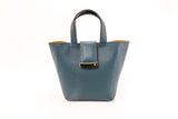 Structured Leather Blue Jeans Mini Lulwa Bag