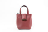 Structured Leather Bordeaux Mini Lulwa Bag
