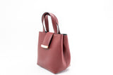 Structured Leather Bordeaux Mini Lulwa Bag