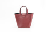 Structured Leather Bordeaux Mini Lulwa Bag