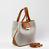 Structured Leather Canvas Medium Lulwa Bag