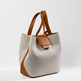 Structured Leather Canvas Medium Lulwa Bag