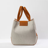 Structured Leather Canvas Medium Lulwa Bag