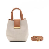Structured Leather Canvas Mini Lulwa Bag