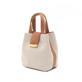 Structured Leather Canvas Mini Lulwa Bag