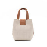 Structured Leather Canvas Mini Lulwa Bag