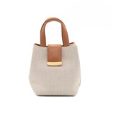 Structured Leather Canvas Mini Lulwa Bag
