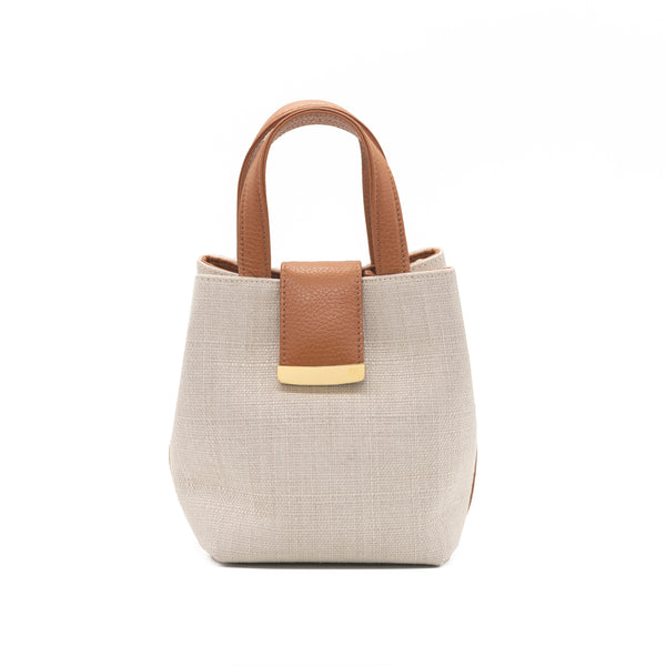 Structured Leather Canvas Mini Lulwa Bag