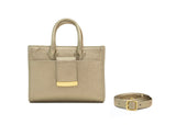 Structured Leather Champagne Ella Mini Tote