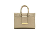 Structured Leather Champagne Ella Mini Tote