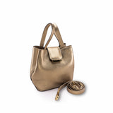 Structured Leather Champagne Gold Medium Lulwa Bag