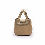 Structured Leather Champagne Gold Medium Lulwa Bag