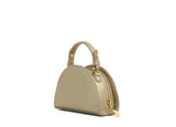 Structured Leather Champagne Mini Jenna Taco Bag