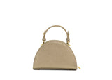 Structured Leather Champagne Mini Jenna Taco Bag