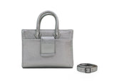 Structured Leather Chrome Ella Mini Tote