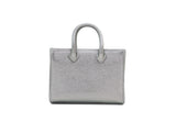 Structured Leather Chrome Ella Mini Tote