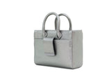 Structured Leather Chrome Ella Mini Tote