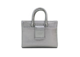 Structured Leather Chrome Ella Mini Tote