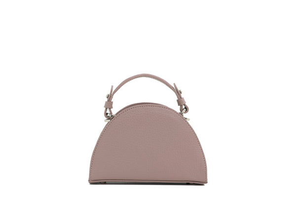 Structured Leather Dusty Pink Mini Jenna Taco Bag