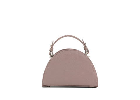 Structured Leather Dusty Pink Mini Jenna Taco Bag