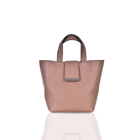 Structured Leather Dusty Pink Mini Lulwa Bag