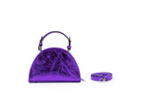 Structured Leather Galaxy Purple Mini Jenna Taco Bag