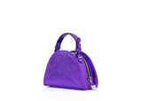 Structured Leather Galaxy Purple Mini Jenna Taco Bag