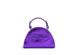 Structured Leather Galaxy Purple Mini Jenna Taco Bag