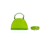 Structured Leather Lime Green Mini Jenna Taco Bag