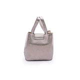 Structured Leather Silver Chrome Medium Lulwa Bag