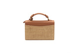 Tan Raffia mini Cynthia Top Handle