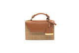 Tan Raffia mini Cynthia Top Handle